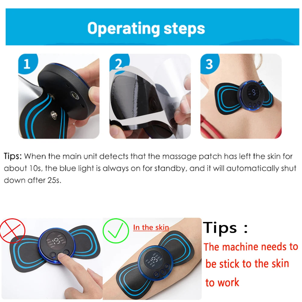 Neck Massager EMS Muscle Stimulator Electric Cervical Massage Patch