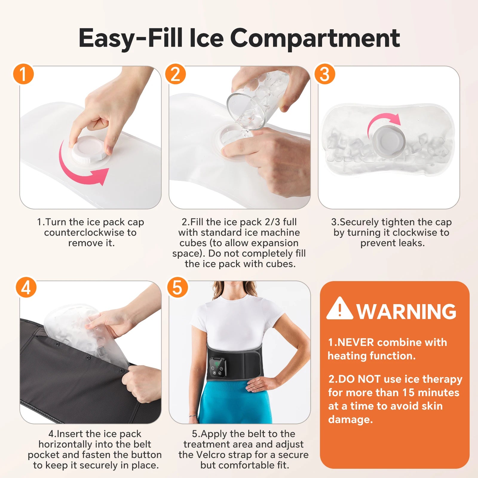 Heating and Ice Vibrator Waist Massage Belt