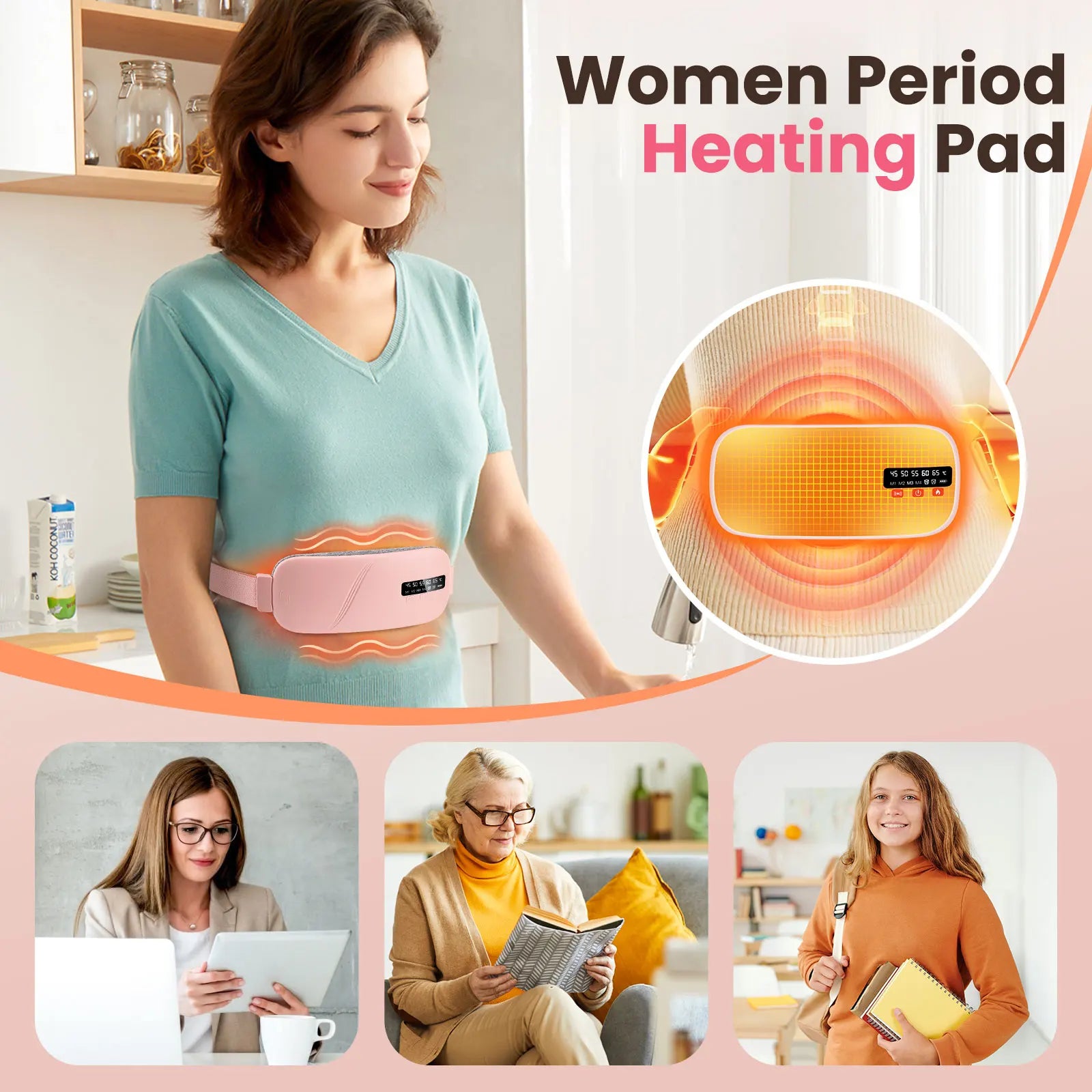 Rechargeable Menstrual Heating Pads Belt