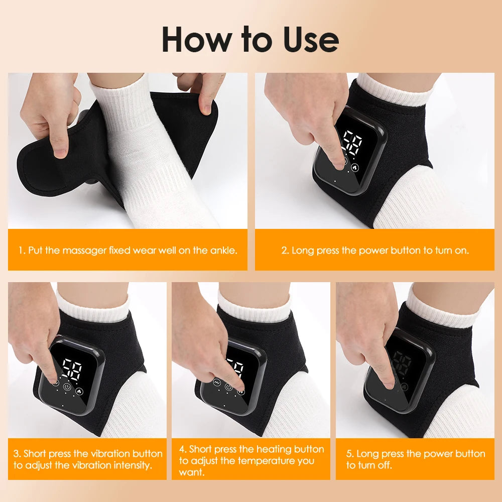 Ankle Brace With Adjustable Hot Compress Vibration Massage
