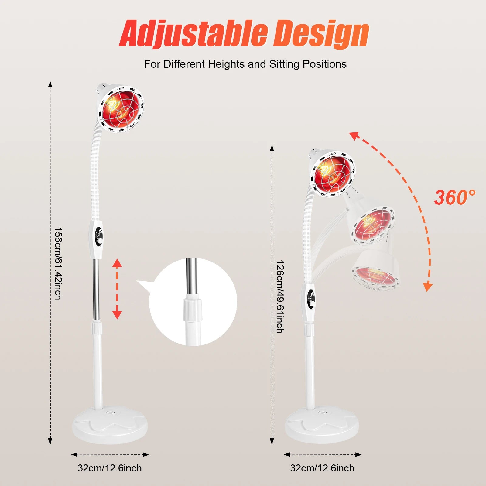 275W Adjustable Infrared Heat Lamp