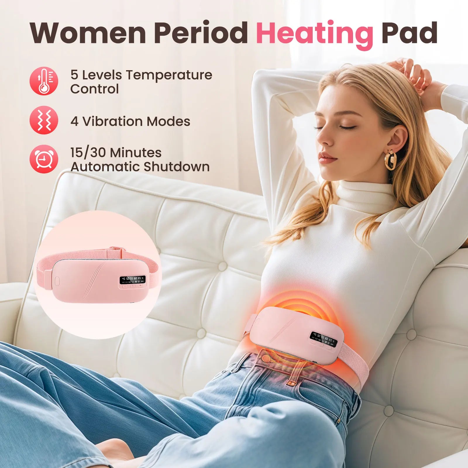 Rechargeable Menstrual Heating Pads Belt