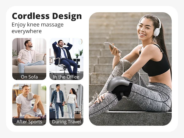 3 Heating Levels & 3 Vibration Modes Knee Massager