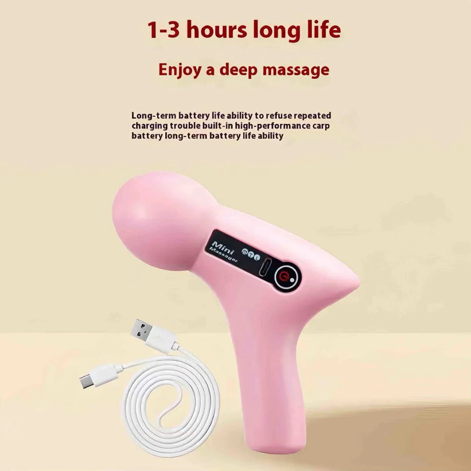 LCD Screen 6 Heads Mini Massage Gun