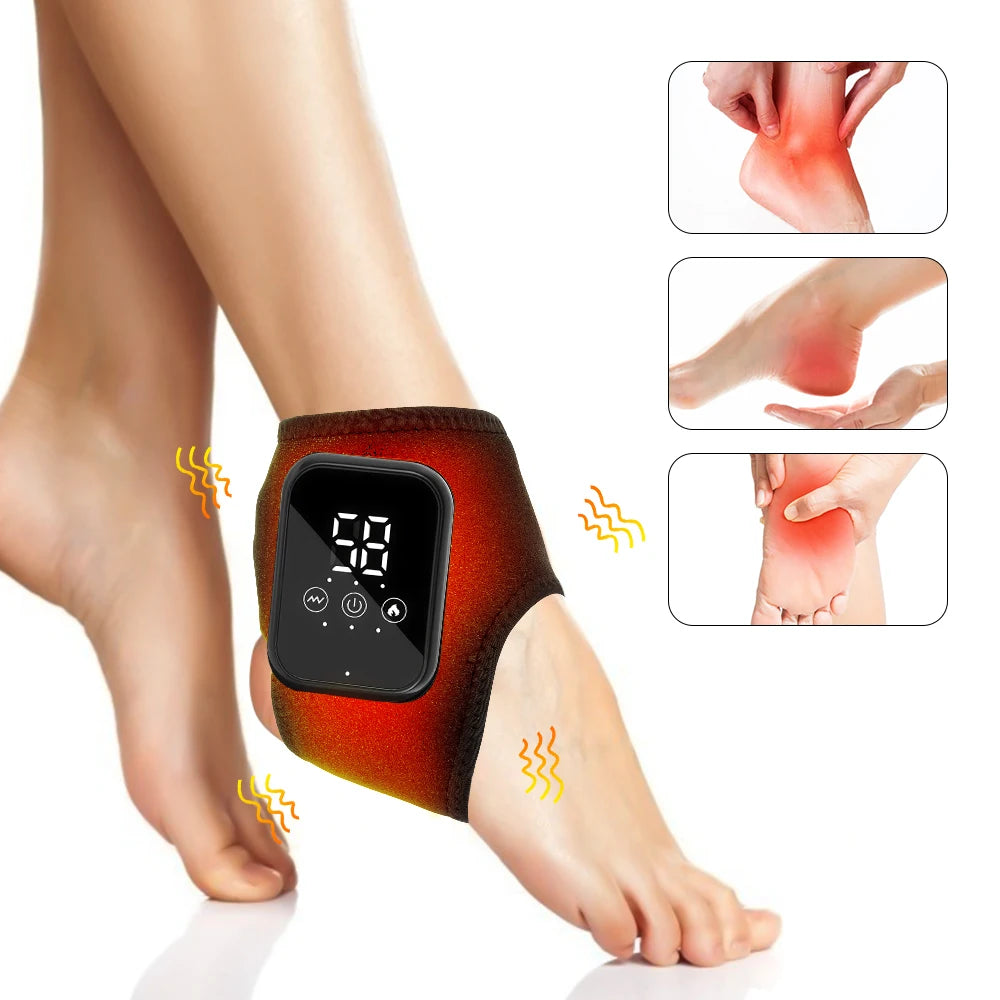Ankle Brace With Adjustable Hot Compress Vibration Massage