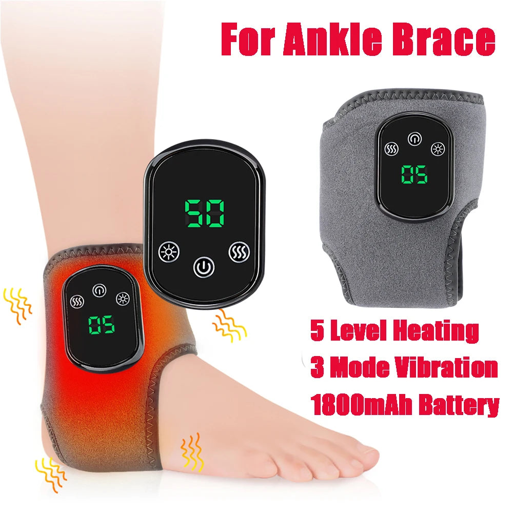 Ankle Brace With Adjustable Hot Compress Vibration Massage