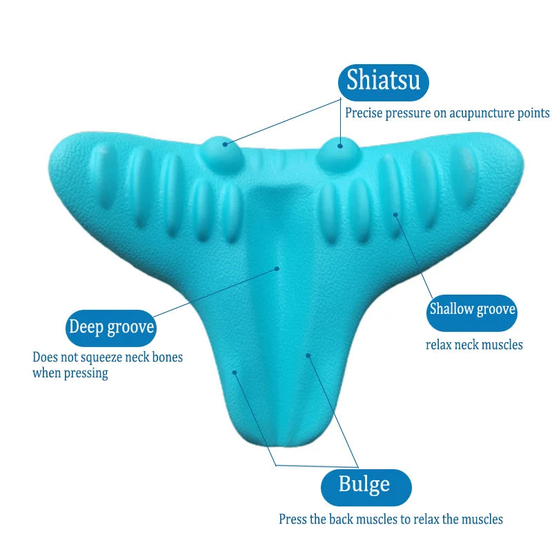 Cervical Spine Stretch Neck & Shoulder Relaxer - Traction Device & Massage Pillow