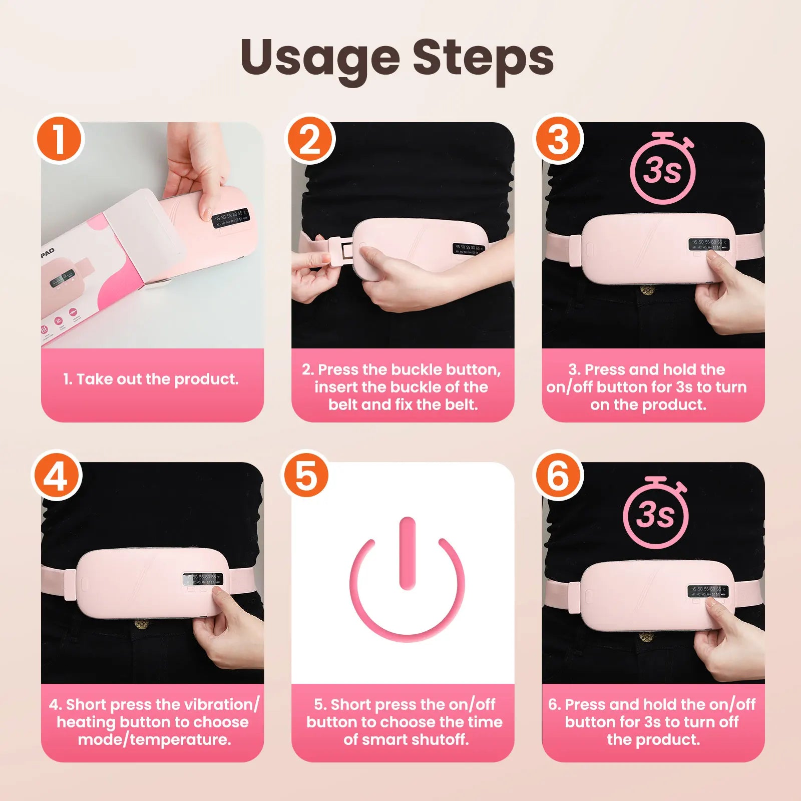 Rechargeable Menstrual Heating Pads Belt