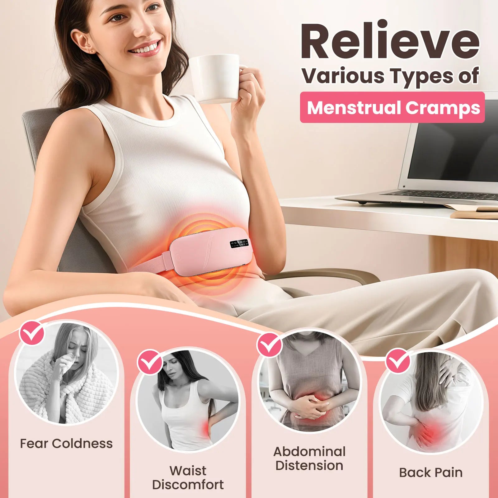 Rechargeable Menstrual Heating Pads Belt
