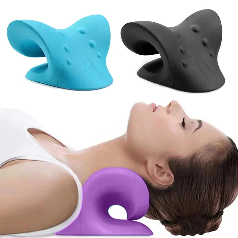 Cervical Spine Stretch Neck & Shoulder Relaxer - Traction Device & Massage Pillow