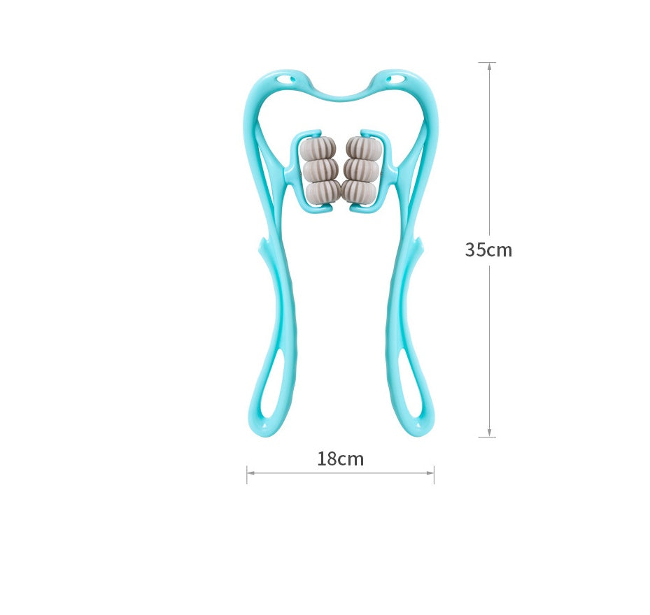 Six-Wheel Manual Neck Massager – Multifunctional Roller Tool for Pain Relief