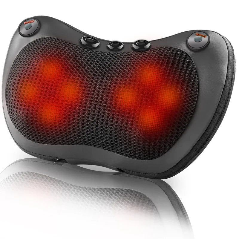 Electric Shiatsu Massage Pillow with 8 Heads – Head, Neck, Shoulders & Back Relaxation