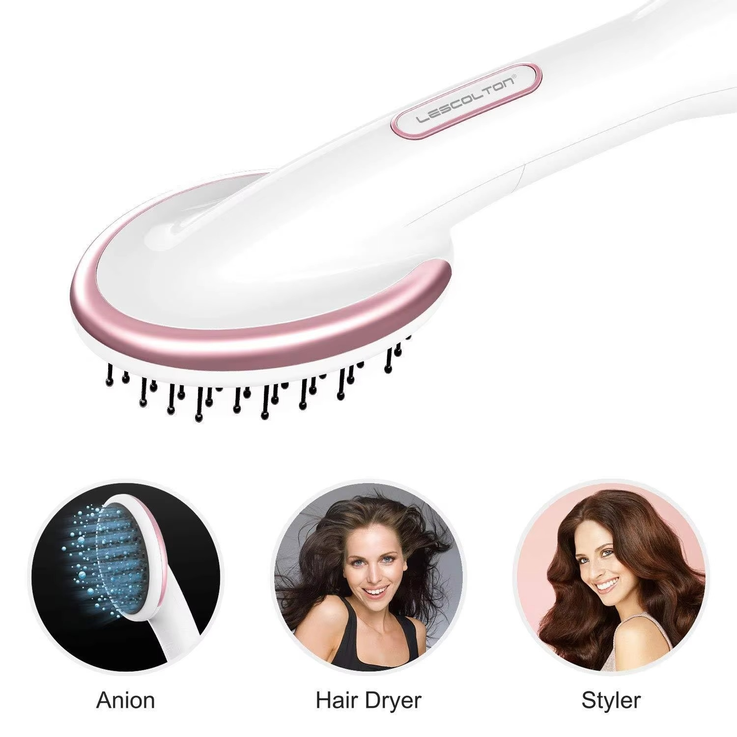 One-Step Ionic Hair Dryer Brush – Hot Air Styler for Drying, Straightening & Volumizing