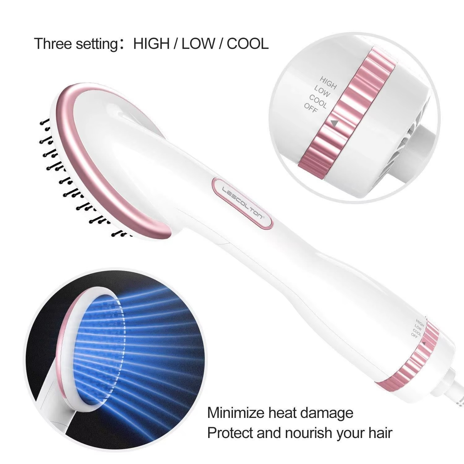 One-Step Ionic Hair Dryer Brush – Hot Air Styler for Drying, Straightening & Volumizing