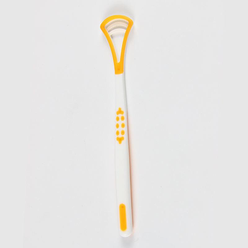 Tongue Cleaner Brush and Scraper Yellow Color