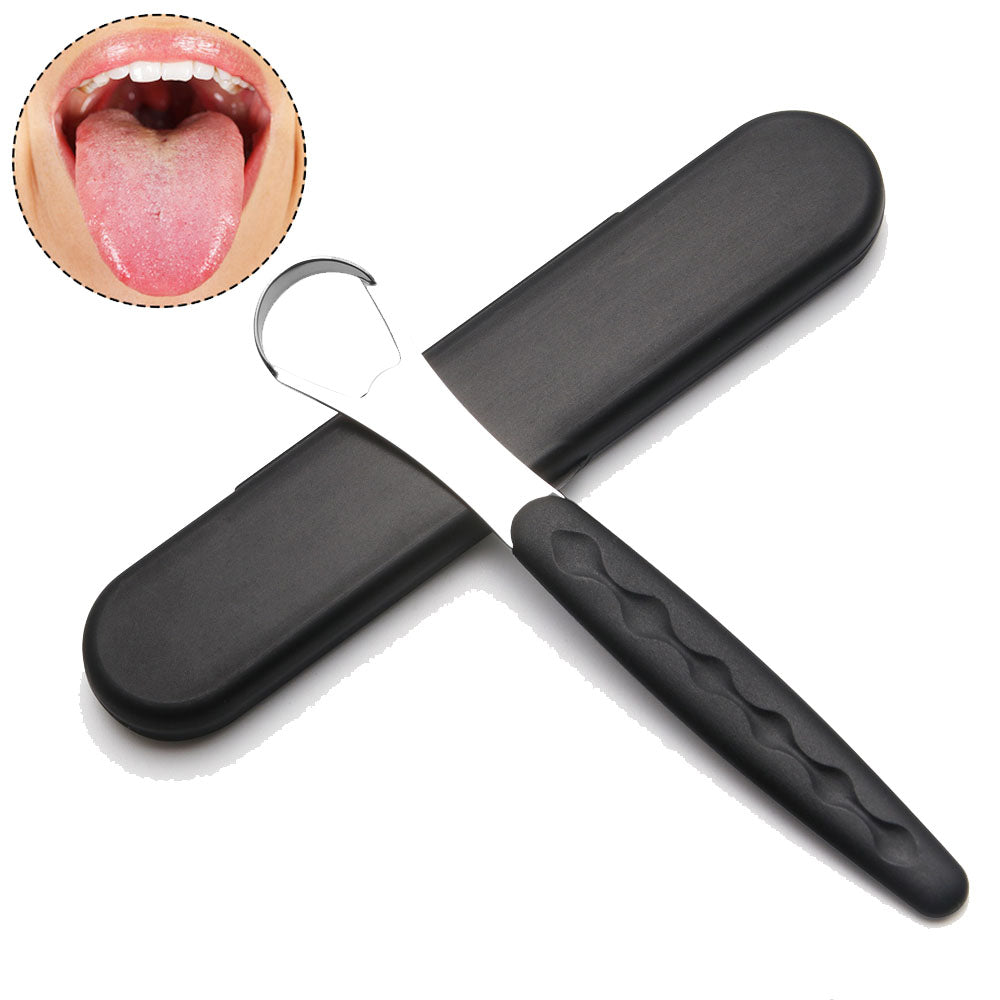 Portable Tongue Cleaner and Scraper_Black