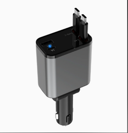 USB-C Retractable Car Charger