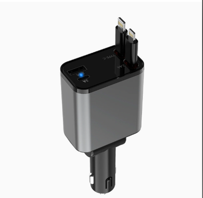 USB-C Retractable Car Charger