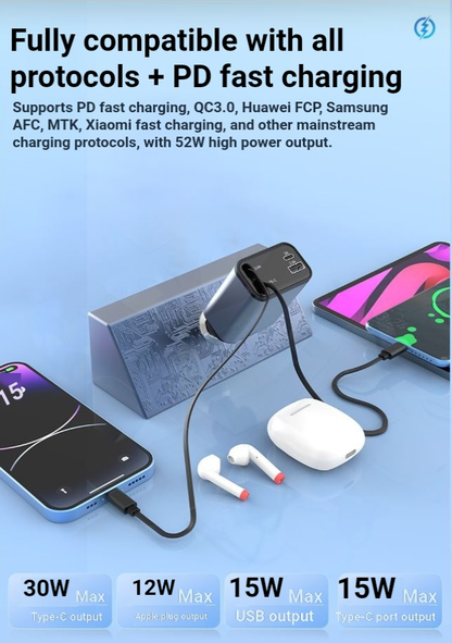 USB-C Retractable Car Charger