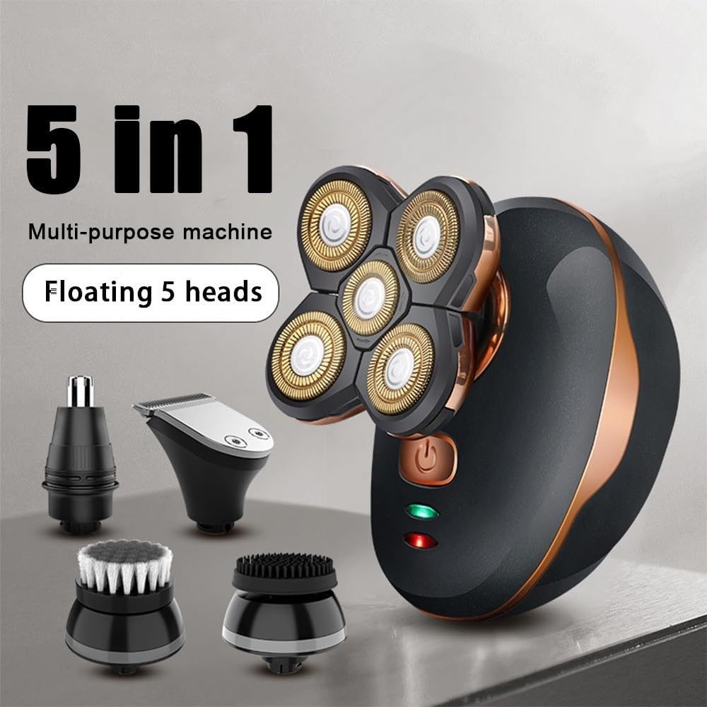 5-in-1 Electric Shaver & Trimmer for Men – Rechargeable 5-Blade Razor & Grooming Kit