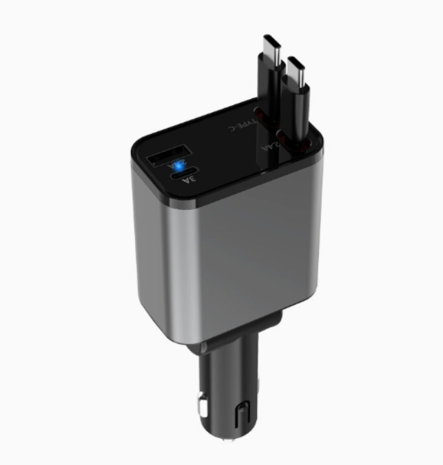 USB-C Retractable Car Charger