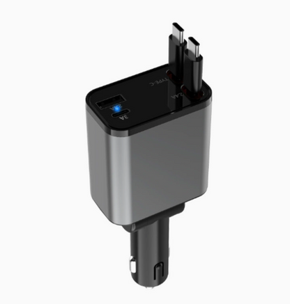 USB-C Retractable Car Charger