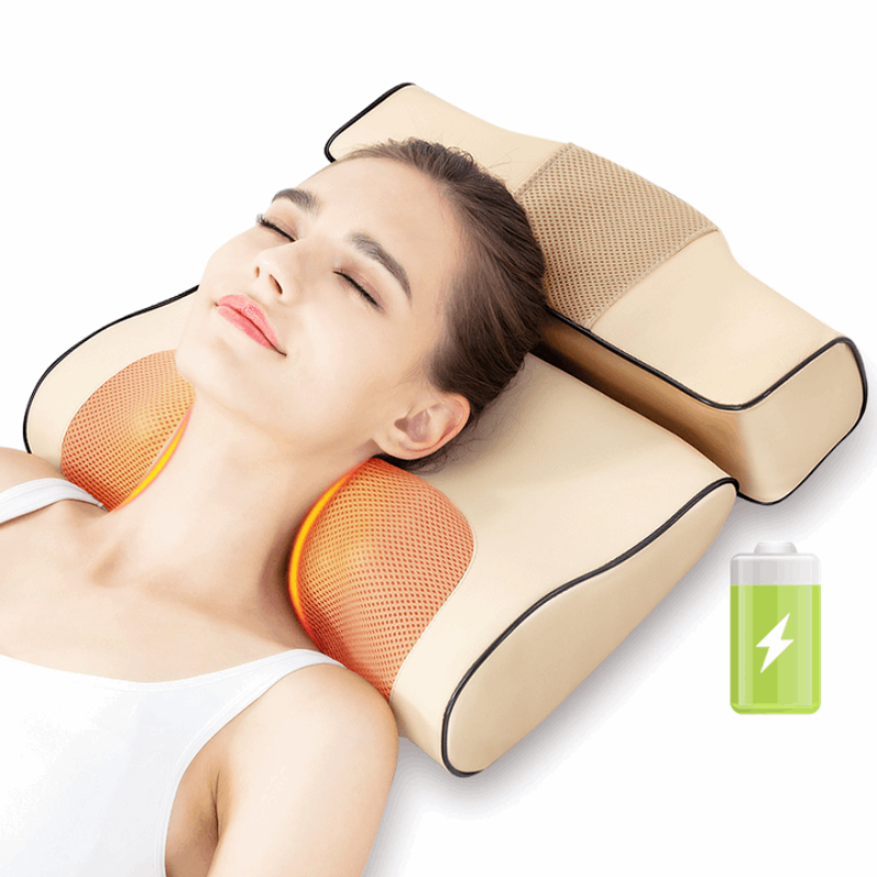 Bisque 2-in-1 Shiatsu Massage Pillow with Heat for Neck and Back Relaxation