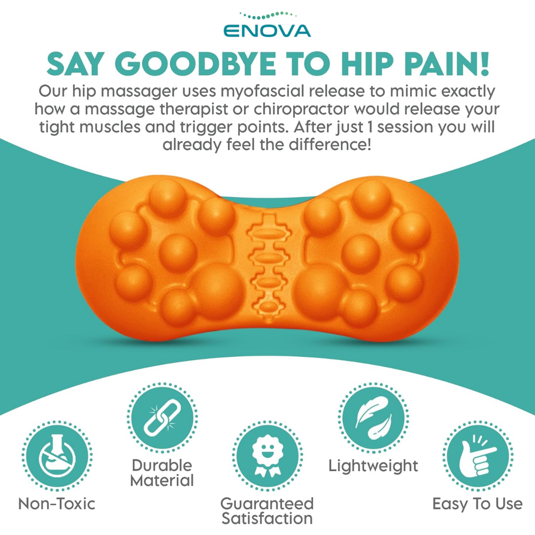 Hip & Lower Back Pain Relief Massager – Sciatica, Psoas Release, and Piriformis Syndrome Trigger Point Tool