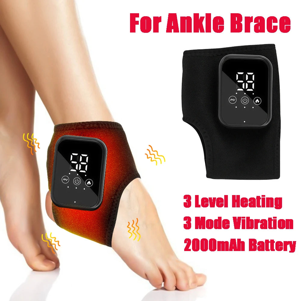 Ankle Brace With Adjustable Hot Compress Vibration Massage