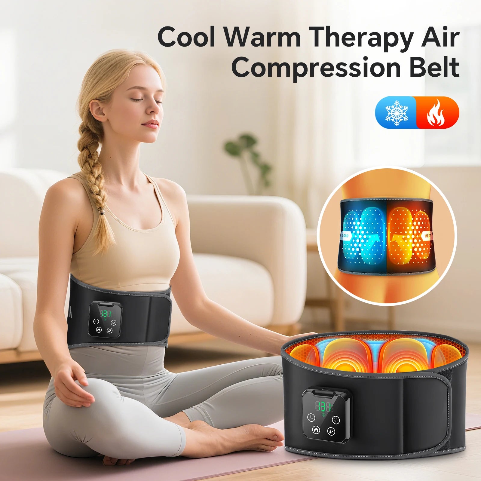 Heating and Ice Vibrator Waist Massage Belt