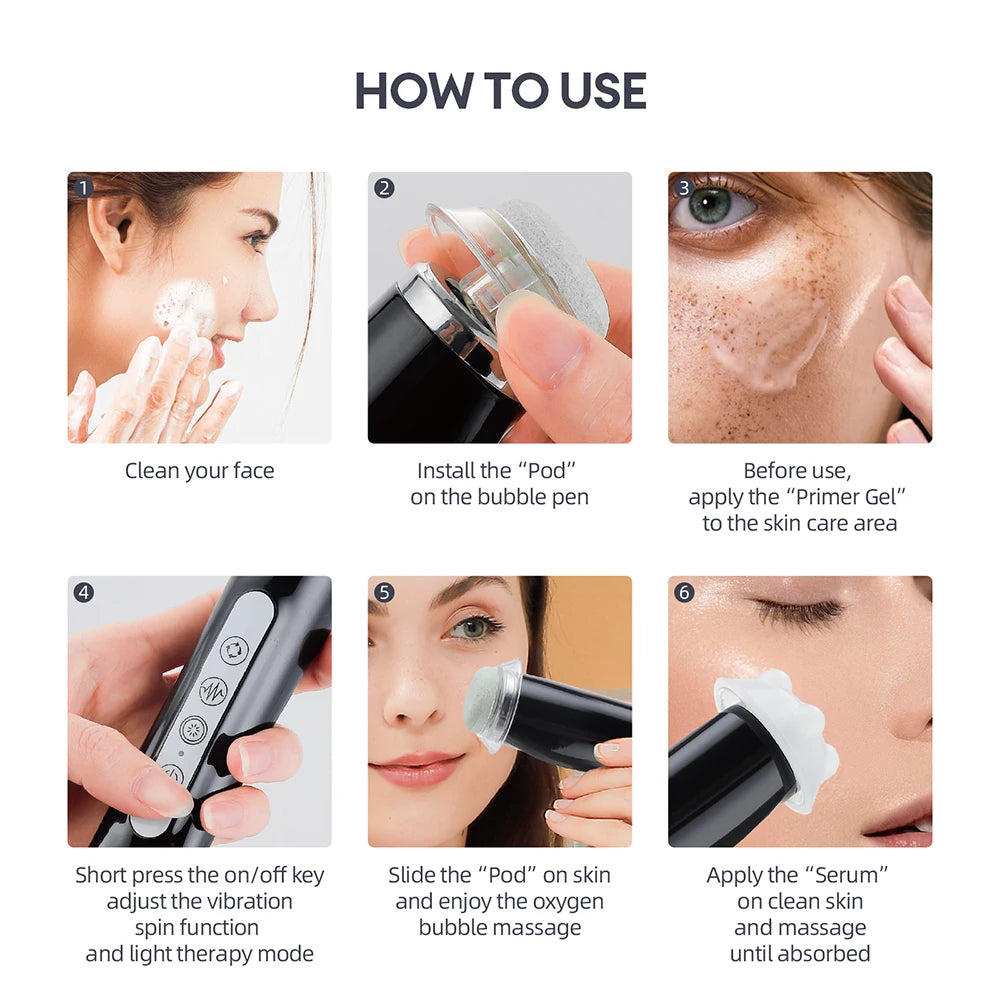 5 Gear Vibration Oxygen Bubble Pen