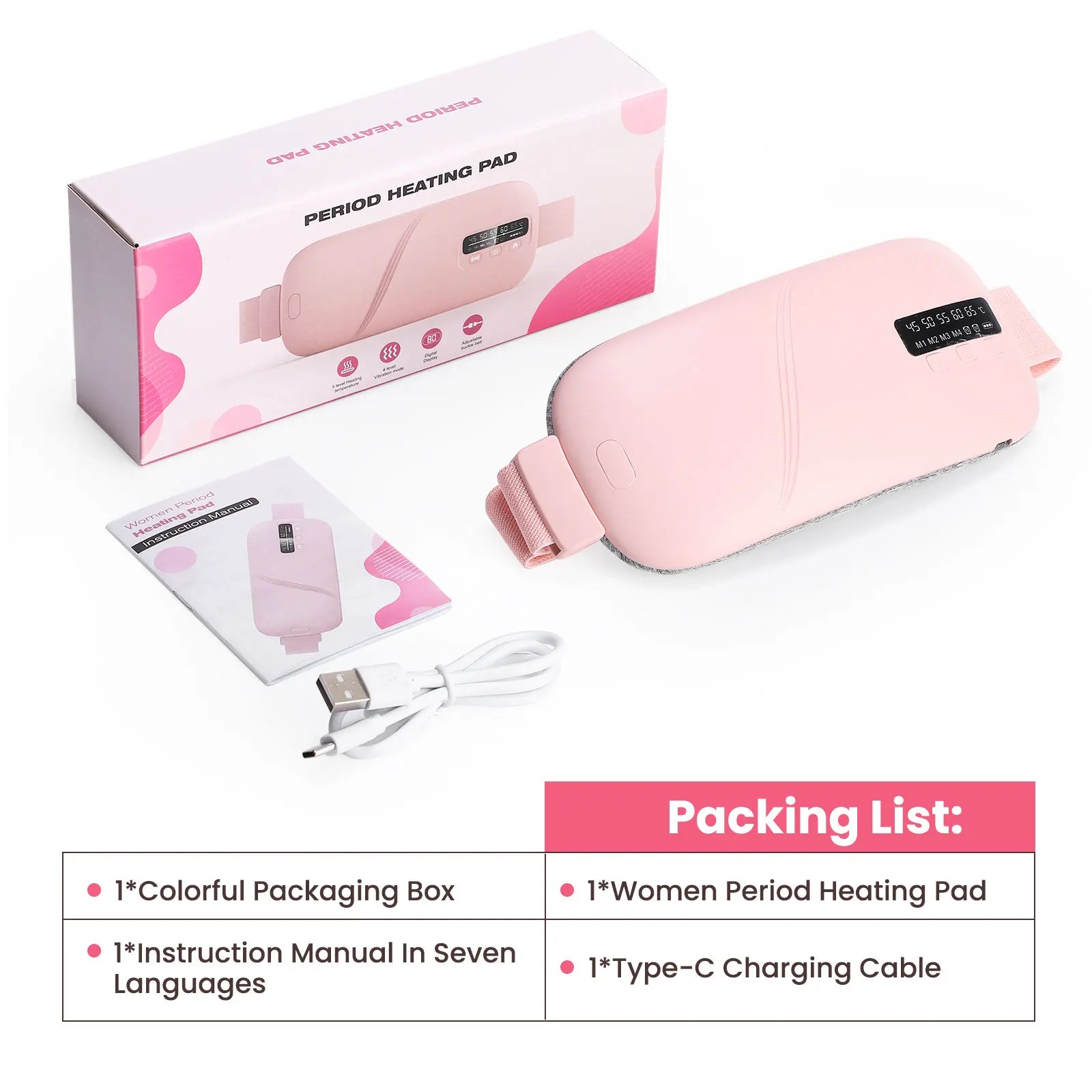 Rechargeable Menstrual Heating Pads Belt