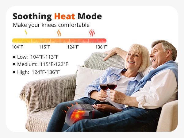 3 Heating Levels & 3 Vibration Modes Knee Massager