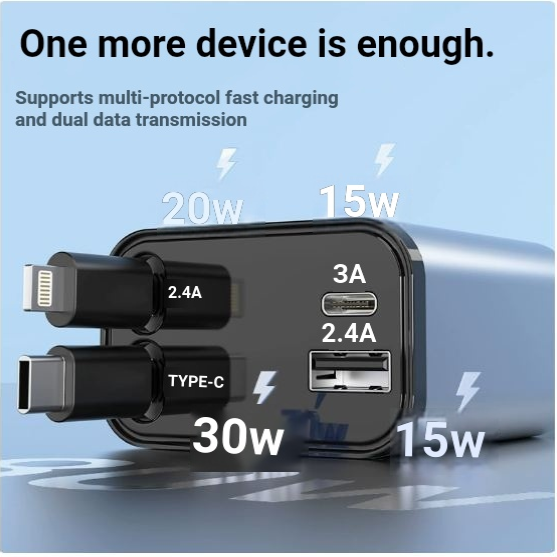 USB-C Retractable Car Charger