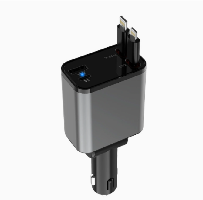 USB-C Retractable Car Charger