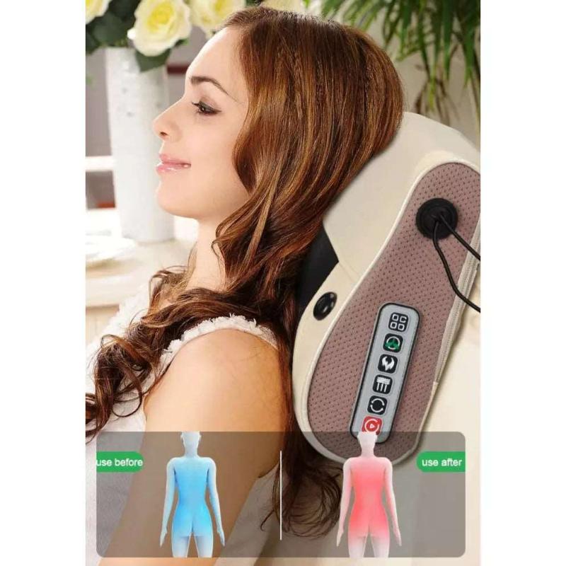 Rosy Brown 2-in-1 Shiatsu Massage Pillow with Heat for Neck and Back Relaxation