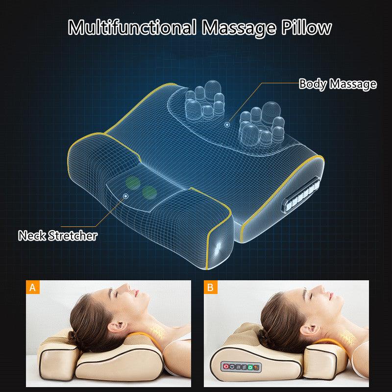 Light Gray 2-in-1 Shiatsu Massage Pillow with Heat for Neck and Back Relaxation